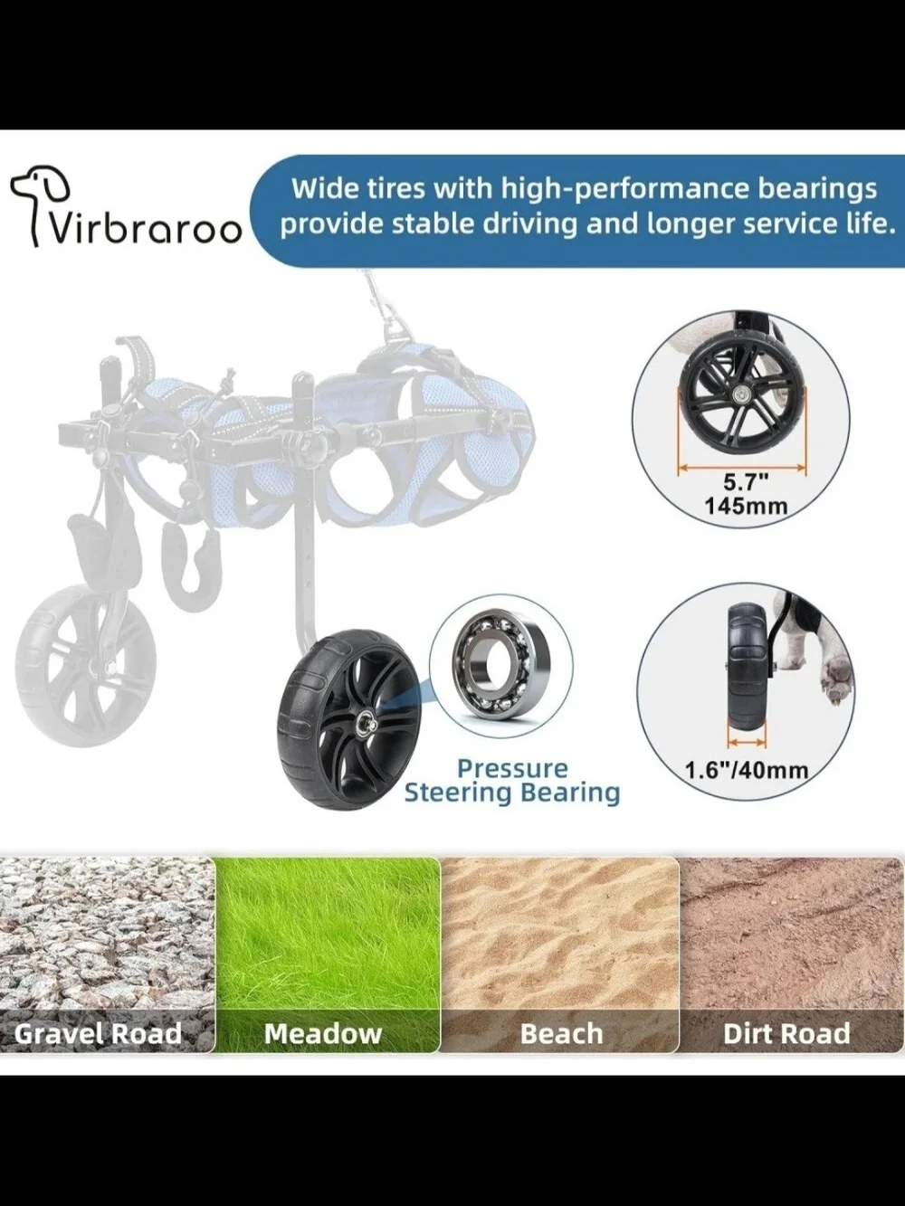 Blue Support Harness for Dogs with Wheelchair Compatibility